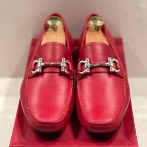 Mens red Salvatore Ferragamo Pariging Loafer